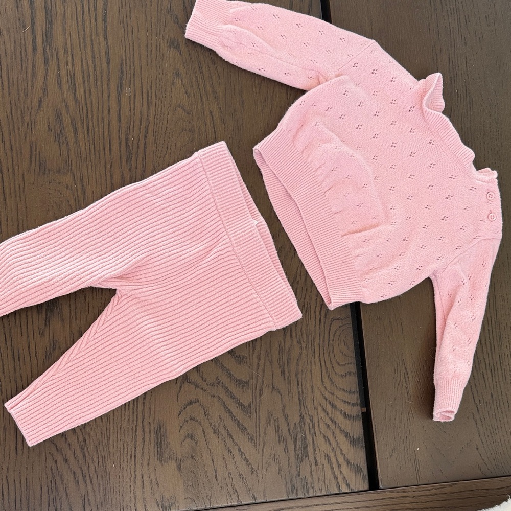 BABY GAP Pink Sweater and Pants Set 6-12months